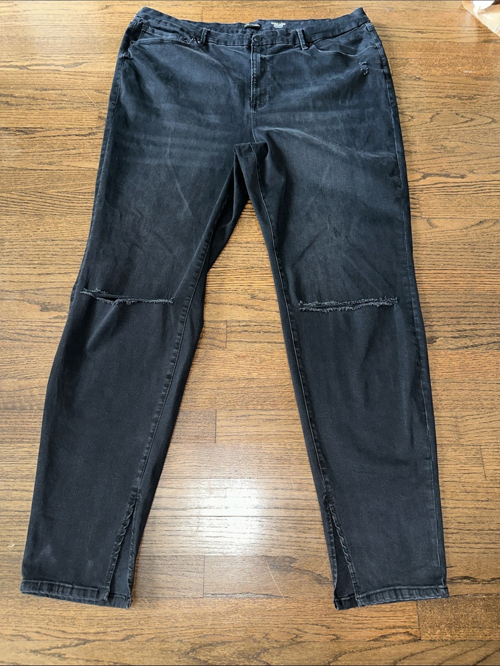 Good American Always Fits Good Legs Skinny Mid Rise Distressed Knees Jeans